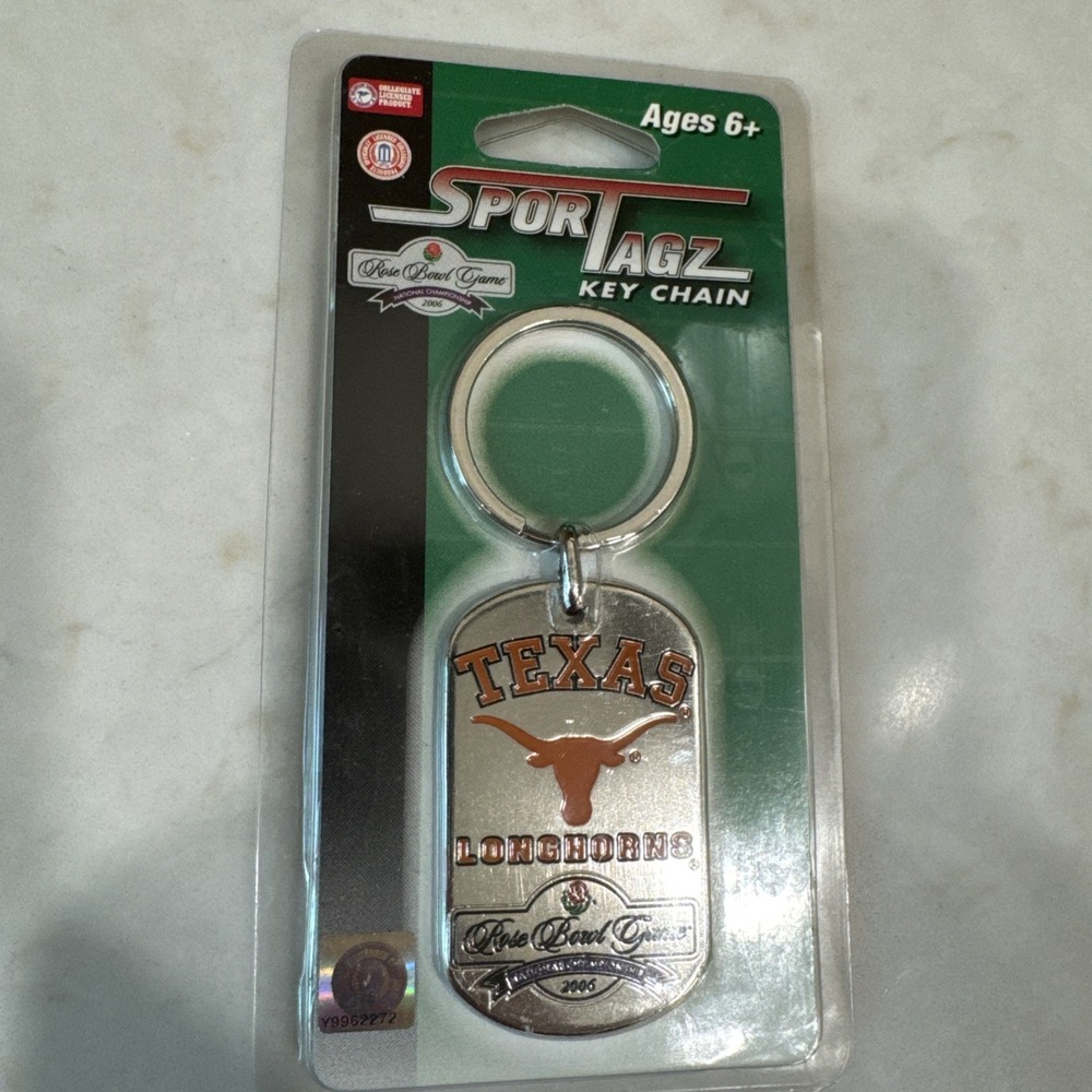 2006 Rose Bowl National Championship NCAA Logo Key Chain Texas Longhorns NEW